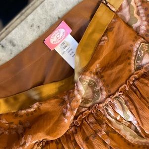 Blugirl Blumarine 100% Silk Chestnut Skirt